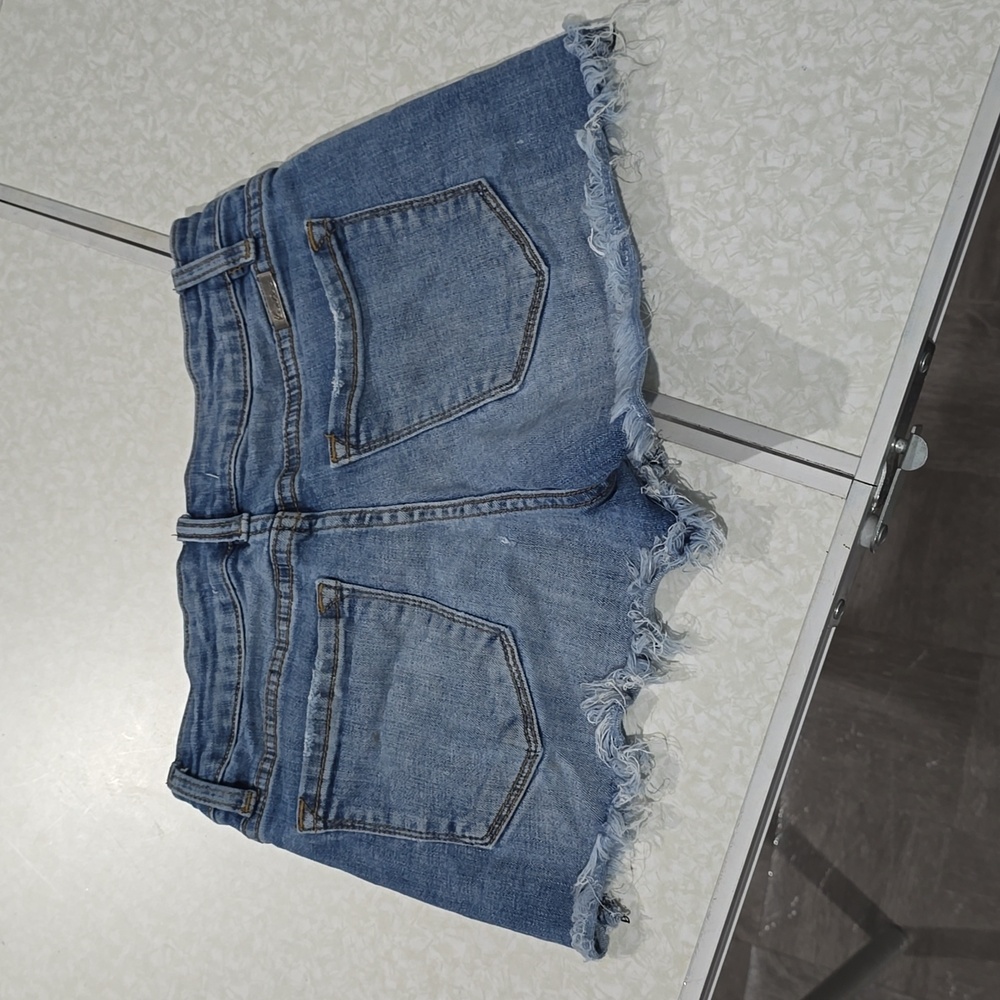 Kancan Denim Shorts Women's Small Blue Distressed - Picture 15 of 15